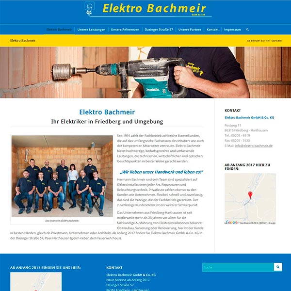 Elektro Bachmeir - Webdesign Melanie Mair